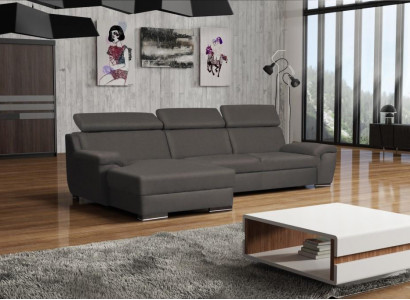 Ecksofa L-Form Möbel Stof fPolstermöbel Wohnzimmer Moderne Luxus Braun Möbel Neu